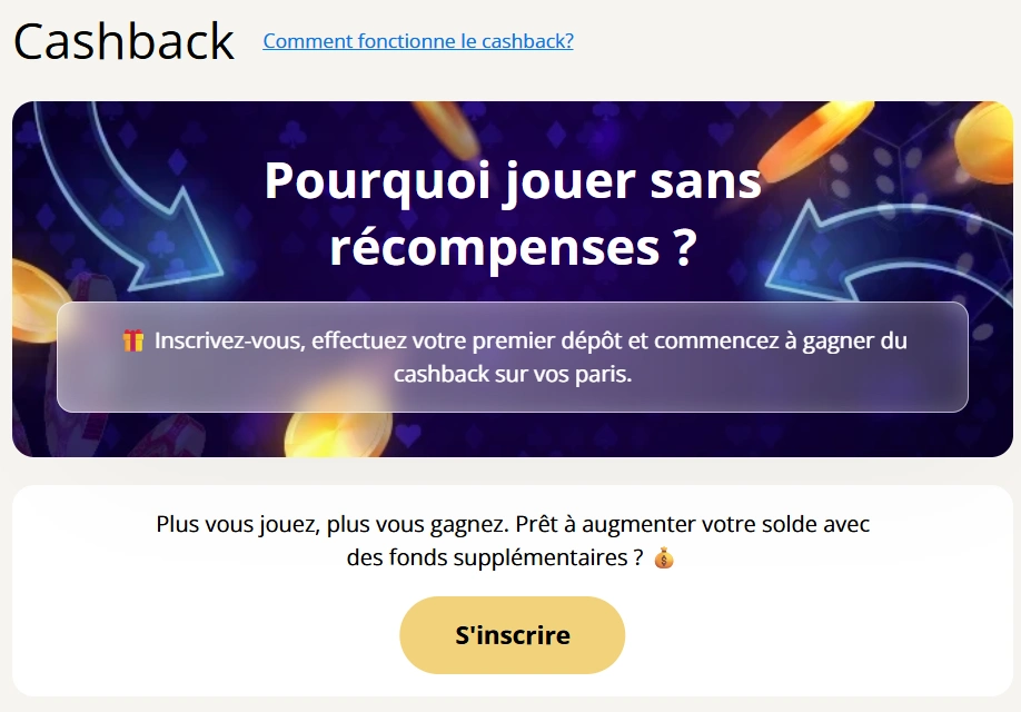 Retro Casino offre cashback après inscription et premier dépôt